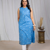 Lapis South Cotton Embroidery Kurta