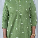 Pistachio South Cotton Embroidery Kurta