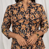 Mocha Handblock Kalamkari Top