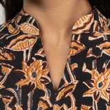 Mocha Handblock Kalamkari Top