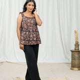 Autumn Kalamkari Frilled Top