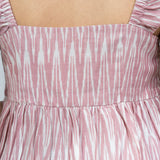 Salmon Ikat Frilled Top