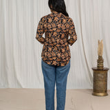Mocha Handblock Kalamkari Top