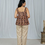 Noir Kalamkari Frilled Top