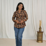 Mocha Handblock Kalamkari Top