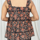 Autumn Kalamkari Frilled Top