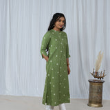 Pistachio South Cotton Embroidery Kurta