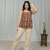 Noir Kalamkari Frilled Top