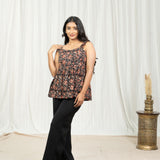 Autumn Kalamkari Frilled Top