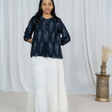 Space Ikat Hand Embroidered Top