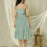 Leaf Whisper Ikkat Dress