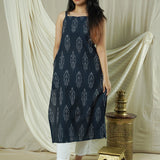 Midnight Echo Ikkat Strap Kurta