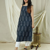 Midnight Echo Ikkat Strap Kurta