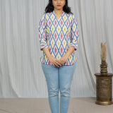 Prismatic Weave Ikat Top