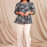 Flora Handblock Kalamkari Top