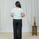 Mint Weave Ikat Crop Top