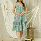 Leaf Whisper Ikkat Dress