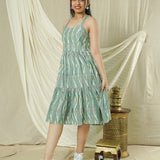 Leaf Whisper Ikkat Dress