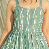 Leaf Whisper Ikkat Dress